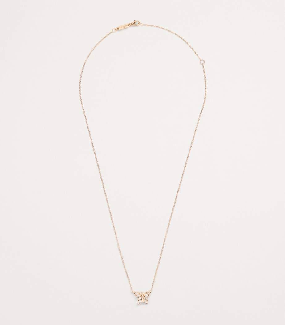 Suzanne Kalan rose gold diamond butterfly necklace adjustable chain - British product