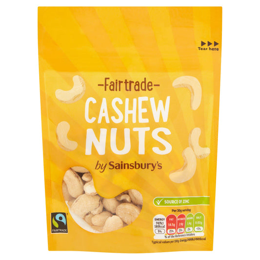 Sainsbury's Fairtrade Cashew Nuts 100g Lunchbox snacking Sainsburys   