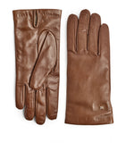 Max Mara leather gloves silver M detail, imported from the UK