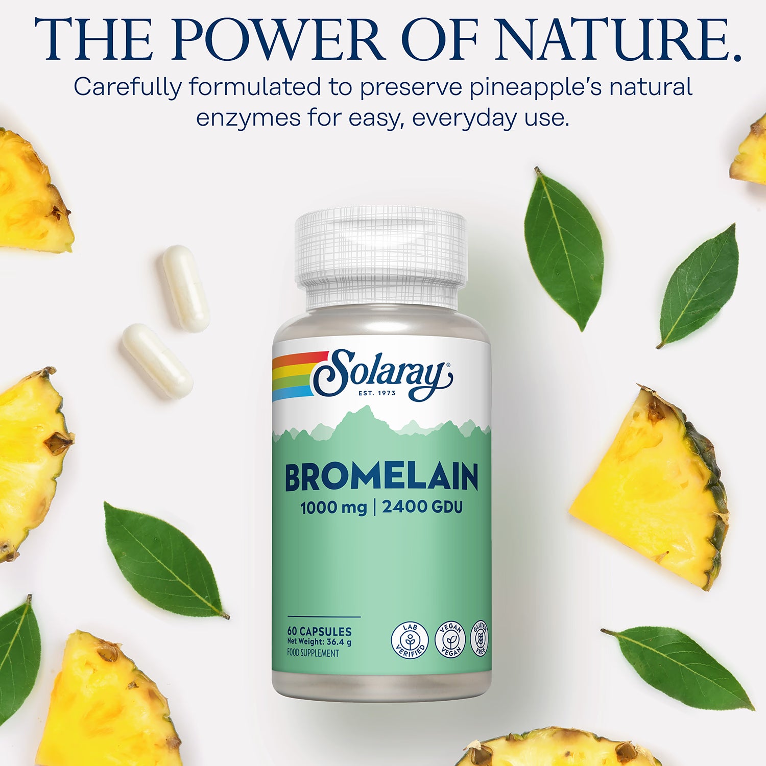 Solaray Bromelain 1000mg supplement 60 capsules - British product