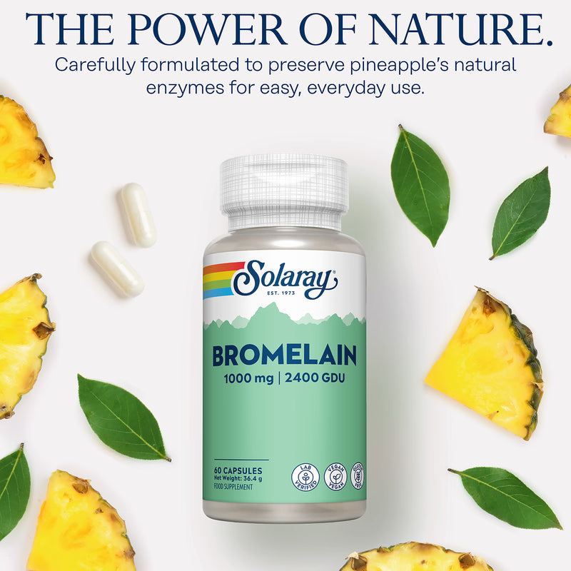 Solaray Bromelain 1000mg supplement 60 capsules - British product