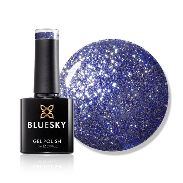 Bluesky Dazzling Platinum Gel Sky Spangle nail polish (British brand)