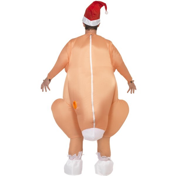 Smiffys inflatable turkey costume with bodysuit and hat, imported from the UK