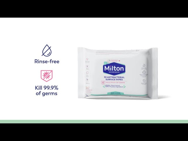 Milton antibacterial surface wipes 30 pack, imported from the UK
