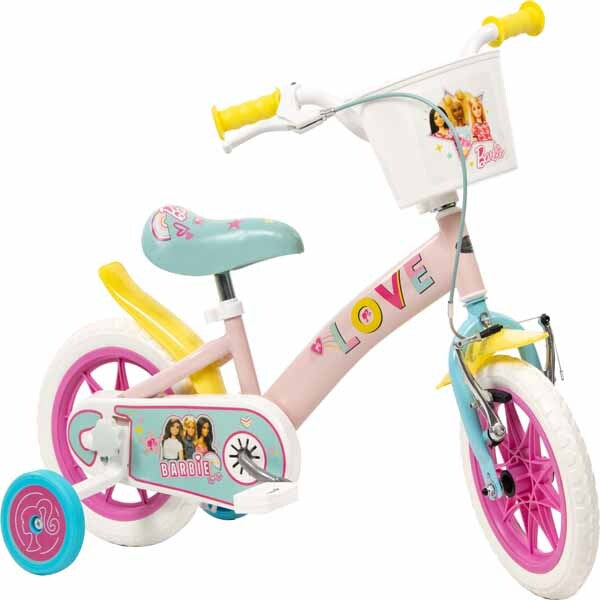 Toimsa Barbie 12 inch bicycle with basket and stabilisers, imported from the UK