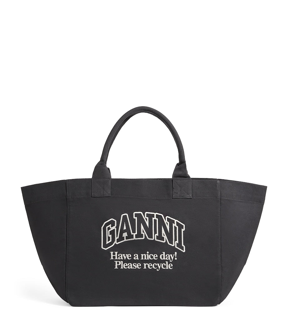 GANNI tote bag XXL recycled cotton, imported from the UK