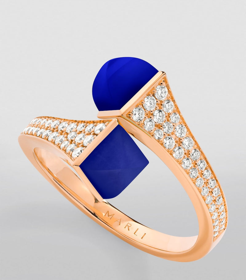 Marli New York Cleo rose gold lapis lazuli diamond - British product