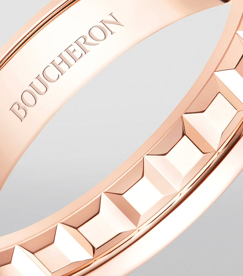 Boucheron Quatre Radiant Edition pink gold wedding band, imported from the UK