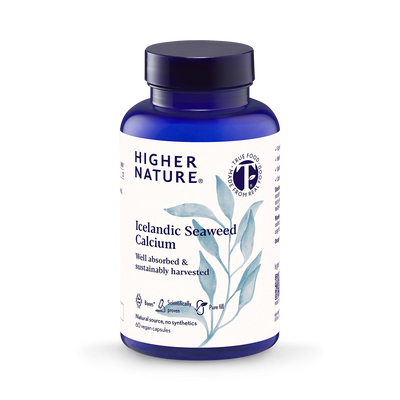 Holland & Barrett Higher Nature Icelandic Seaweed Calcium 260mg Dairy-Free Supplement 60 Vegan Capsules- Buy online at McGrocer