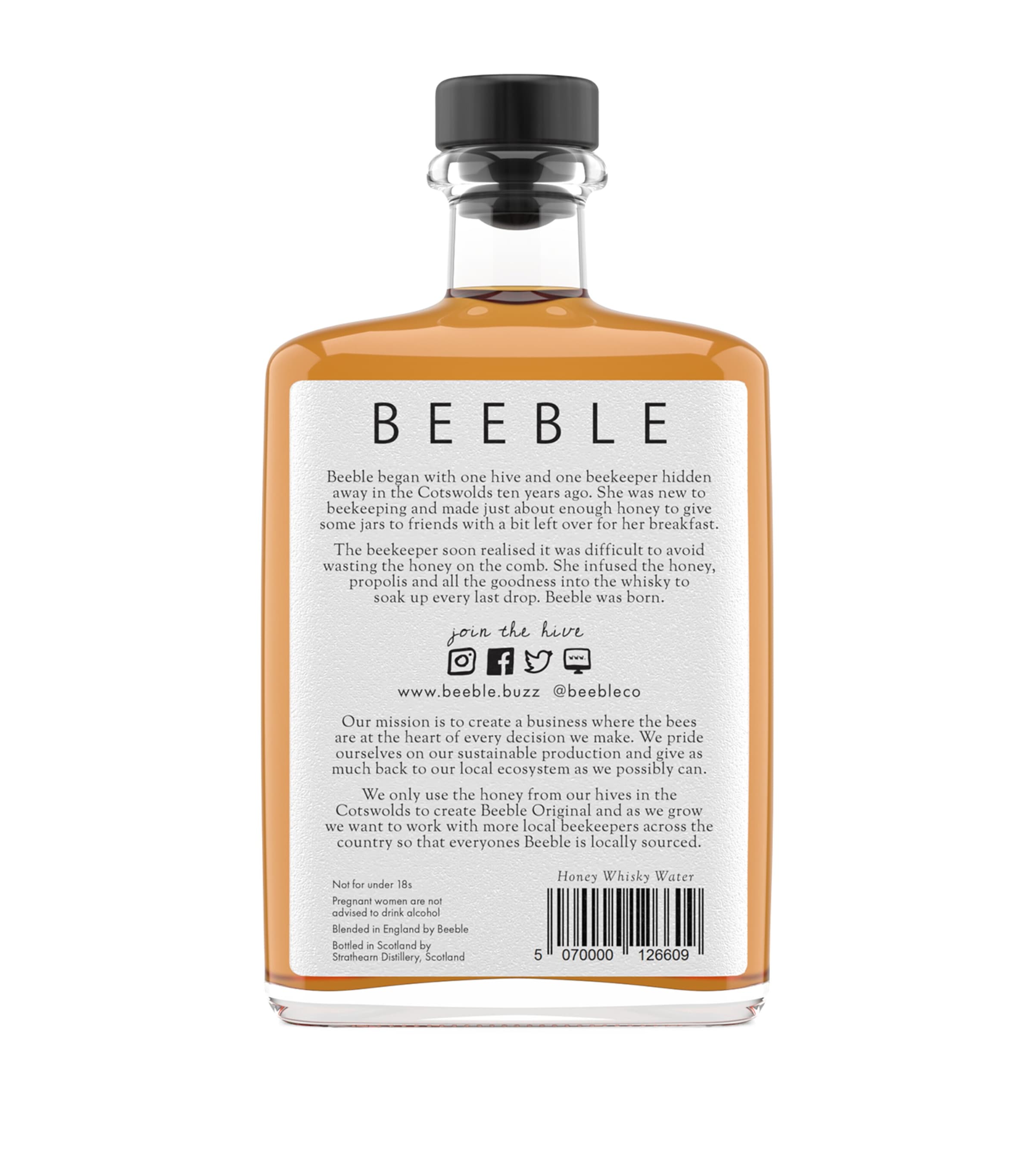 BEEBLE Original Honey Whisky Liqueur 50cl - British product