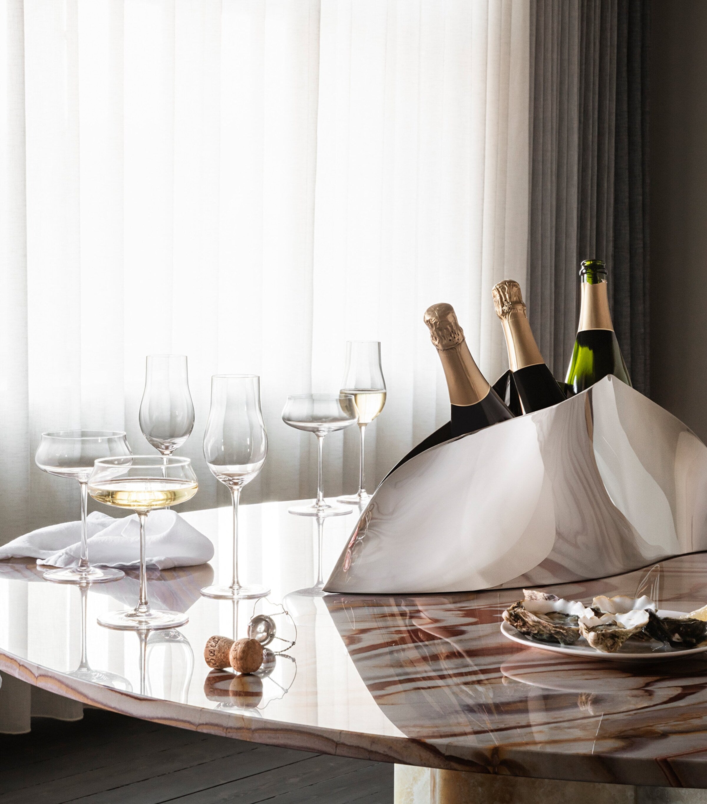 Georg Jensen Sky champagne flutes set of four 250ml, UK version