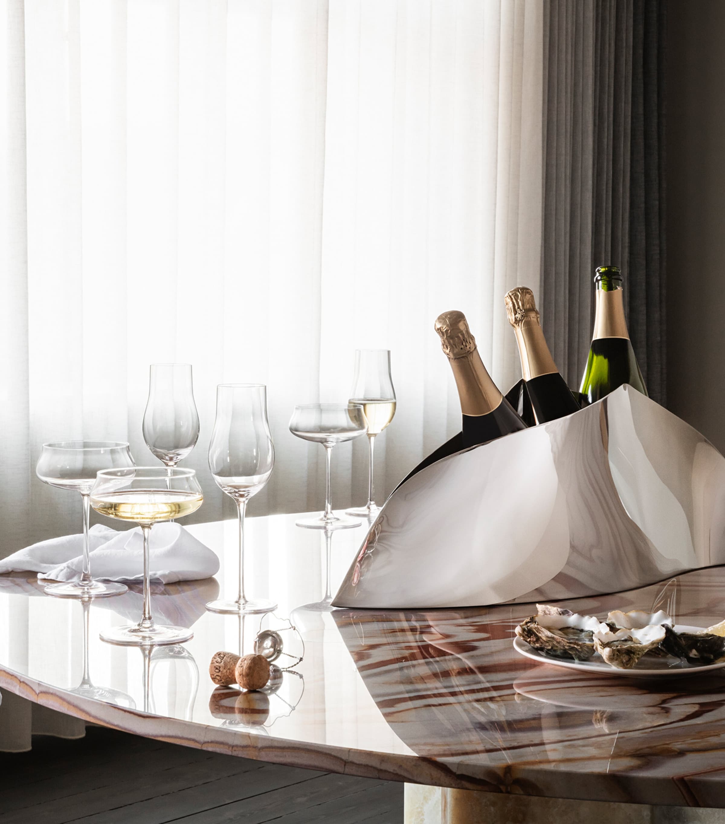 Georg Jensen Sky champagne flutes set of four 250ml, UK version