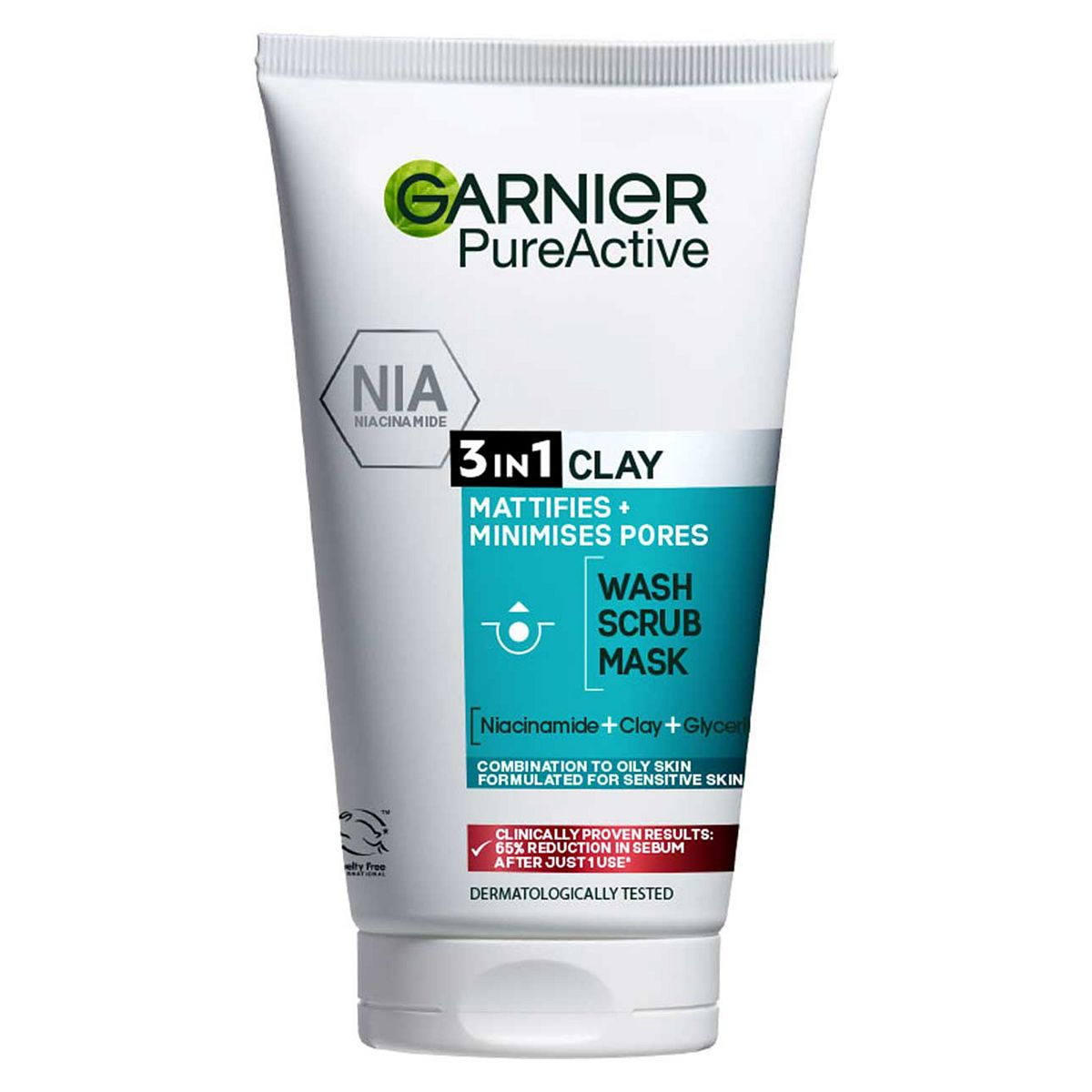 Garnier Pure Active 3in1 Clay Mask-Wash-Scrub For Oily Skin 150ml GOODS Boots   