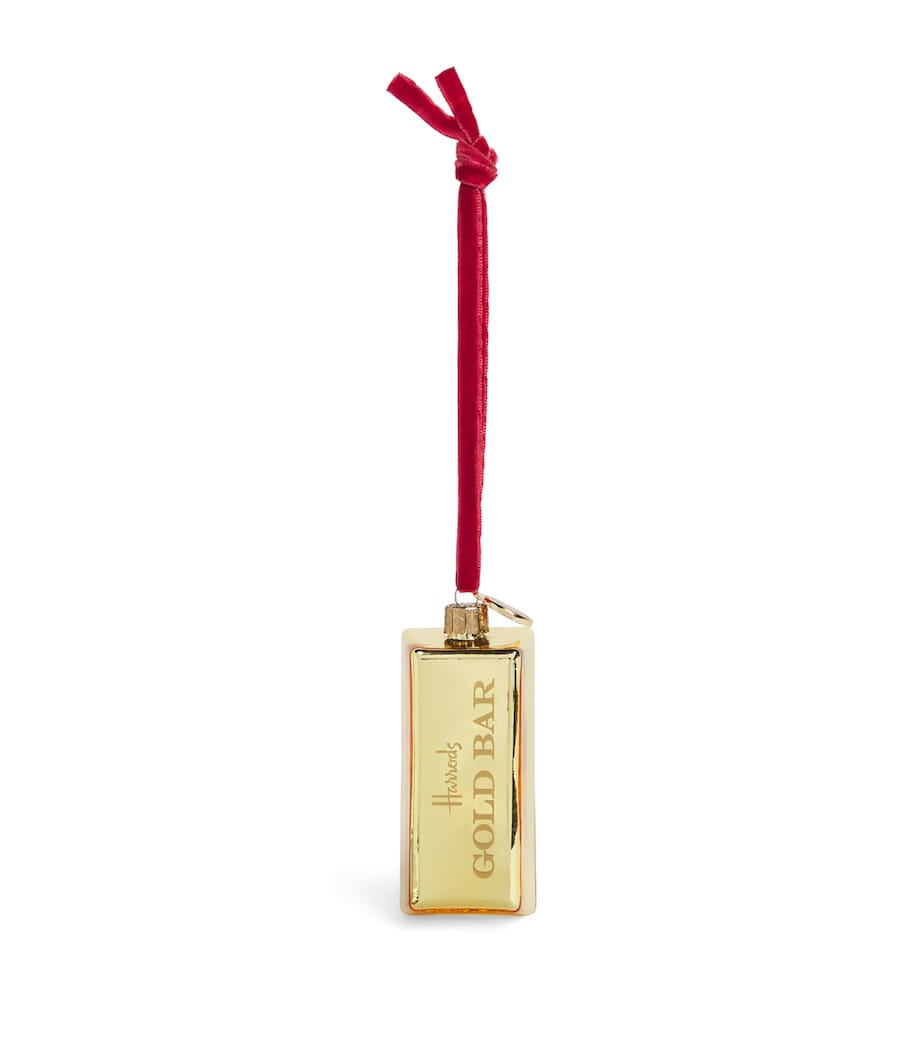 Harrods gold bar tree ornament (British brand)