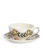 Gien breakfast cup and saucer set with floral design, 300ml, UK version