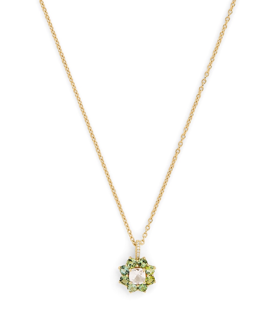 Jennifer Meyer 18kt gold and tourmaline flower necklace, UK version
