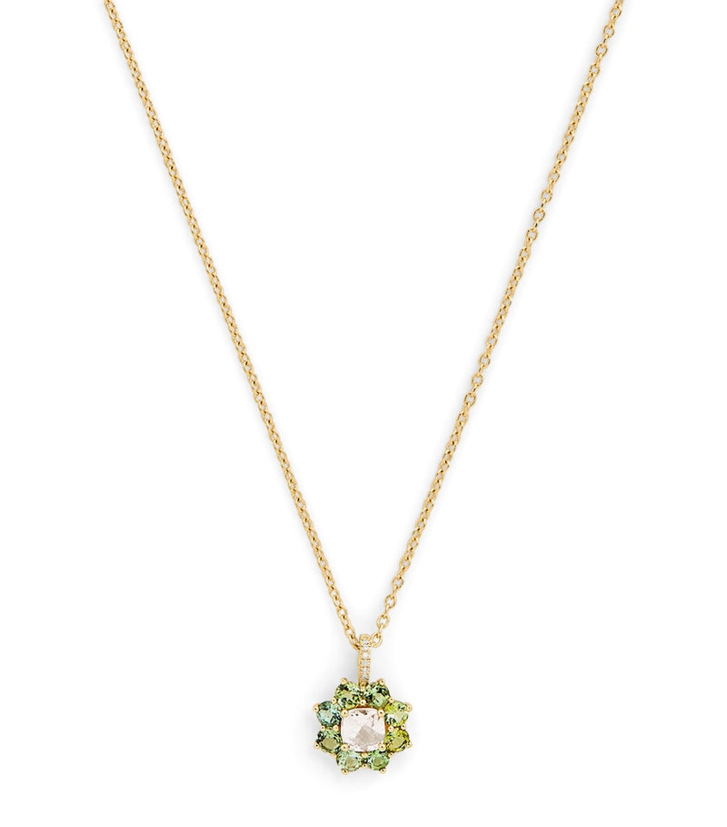 Jennifer Meyer 18kt gold and tourmaline flower necklace, UK version