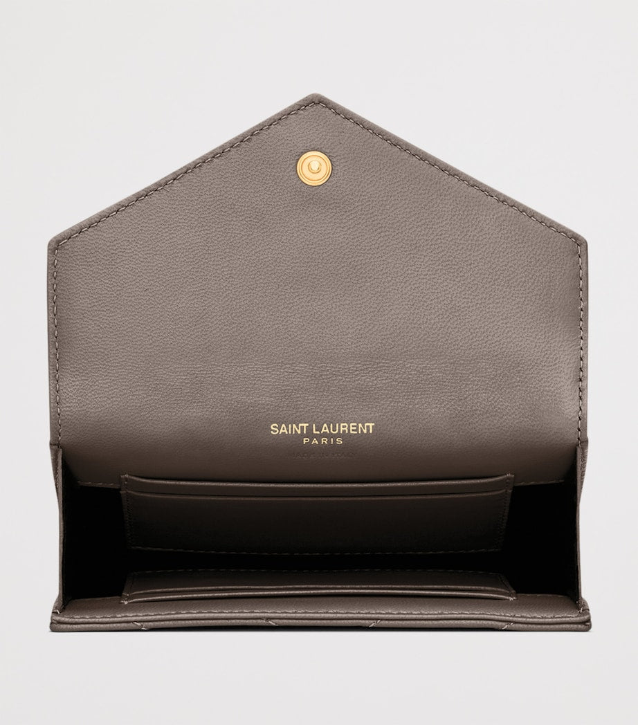 Saint Laurent small matelassé envelope wallet, imported from the UK