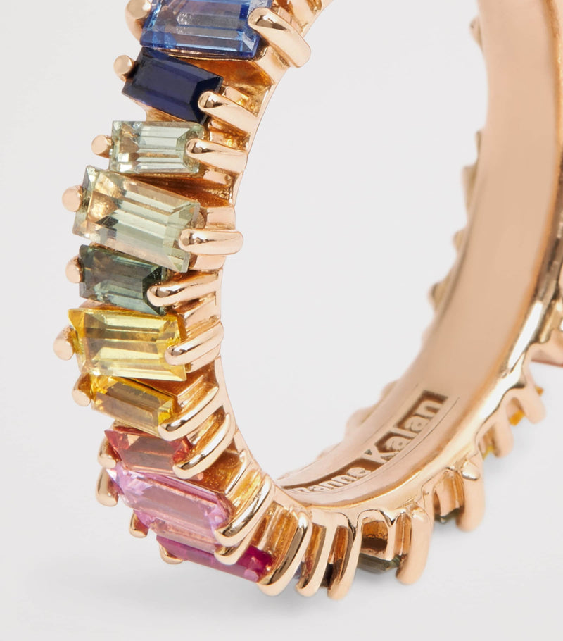 Suzanne Kalan Bold eternity ring with rainbow sapphires, UK version