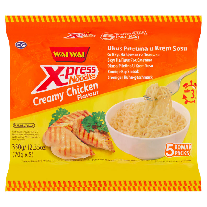 Wai Wai X-Press Instant Noodles Creamy Chicken Flavour 350g GOODS ASDA   