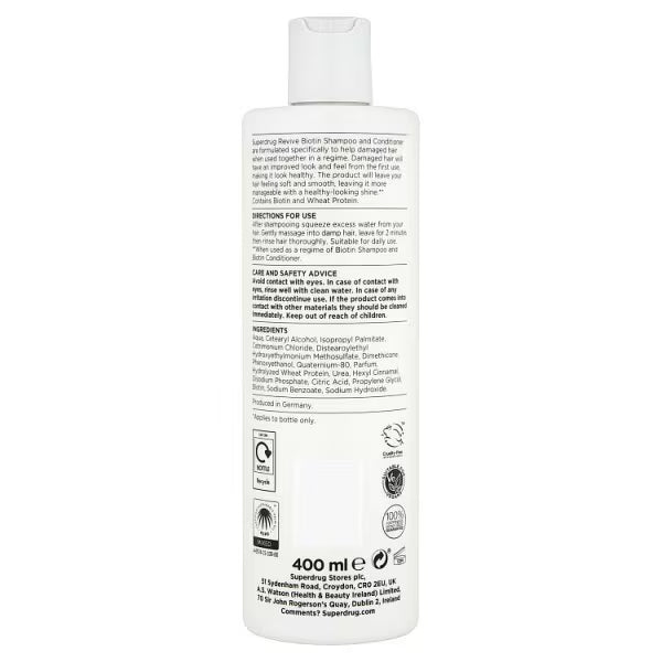 Superdrug Revive Biotin Conditioner 400ml (British brand)