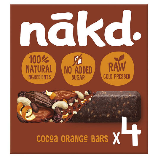 Nakd Wholefood Cocoa Orange Bars - 4 x 35g Health Foods Boots   