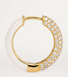 Emily P. Wheeler yellow gold diamond and enamel duo hoop earrings (British brand)