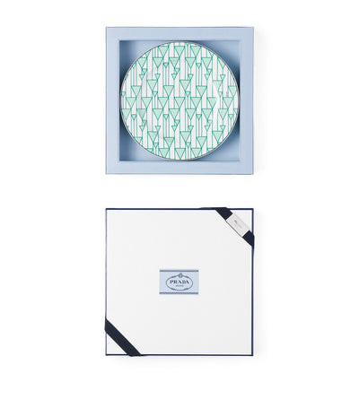 Harrods Set of 2 Geometric Print Dessert Plates 22cm- Buy online at McGrocer