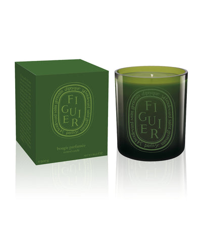Fikenduftlys i farget glassbeholder 300g