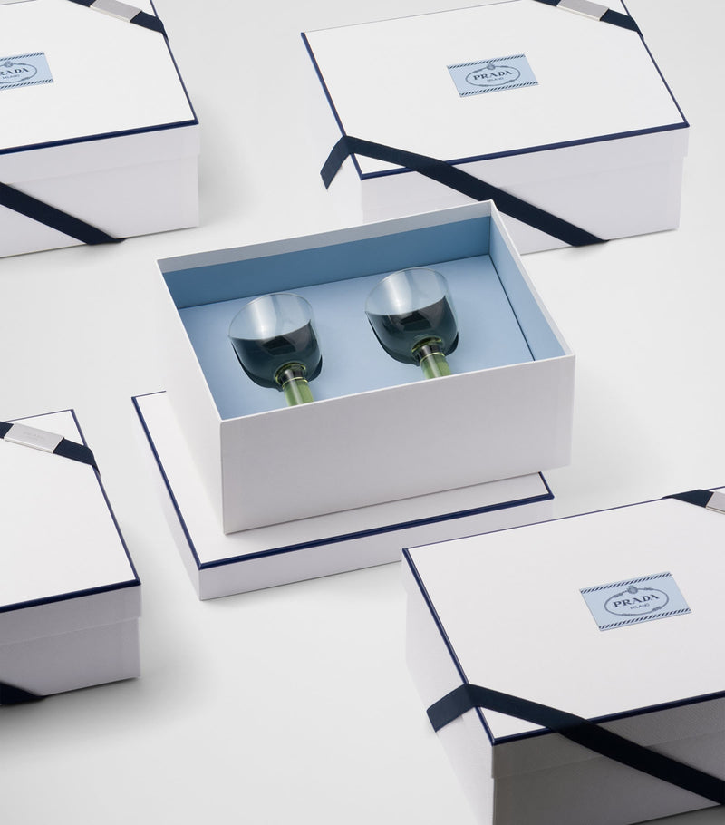 Prada Plinth white wine glasses set of 2, imported from the UK