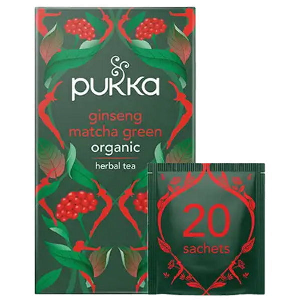 Pukka Ginseng Matcha Green tea 20 teabags, imported from the UK