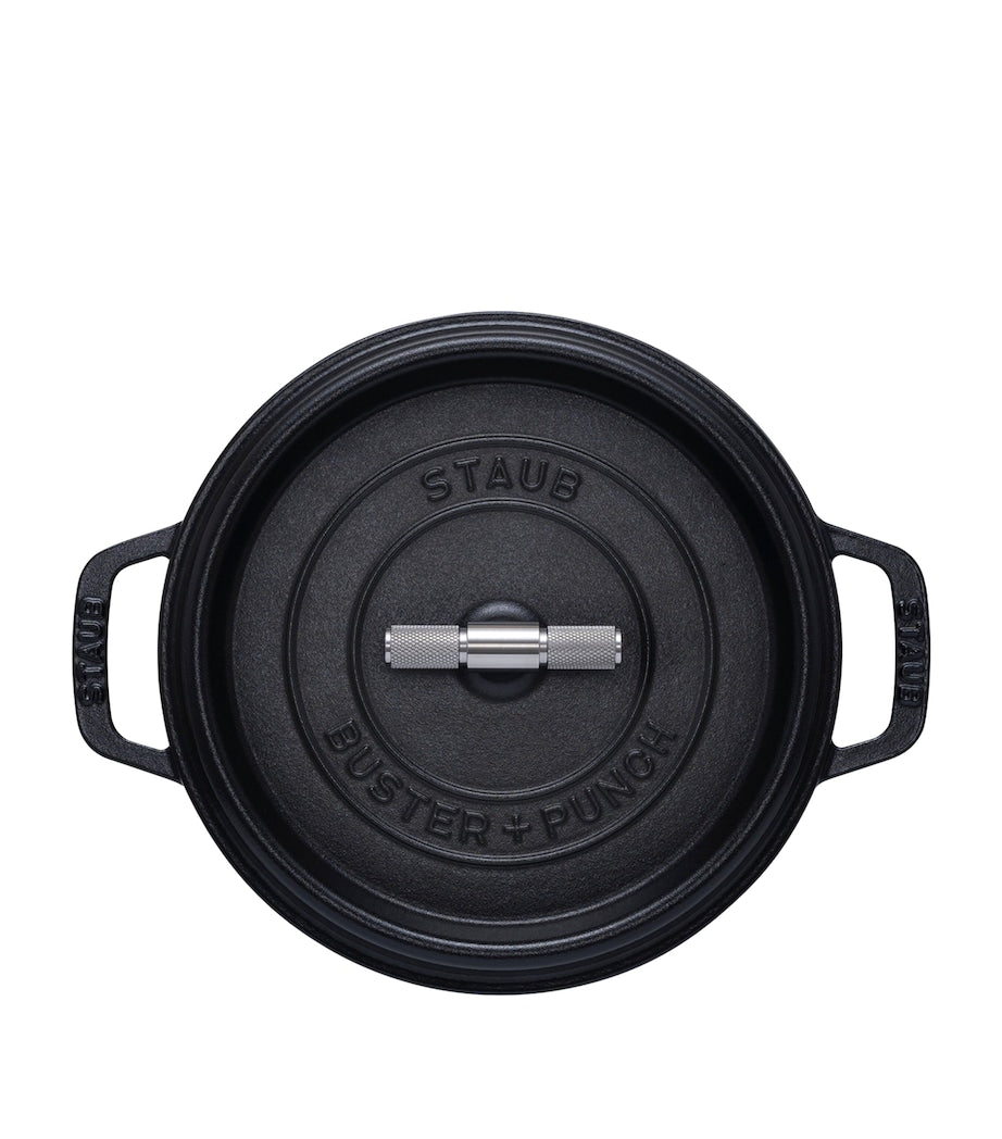 Staub cocotte x Buster+Punch with steel knob 24cm, UK version