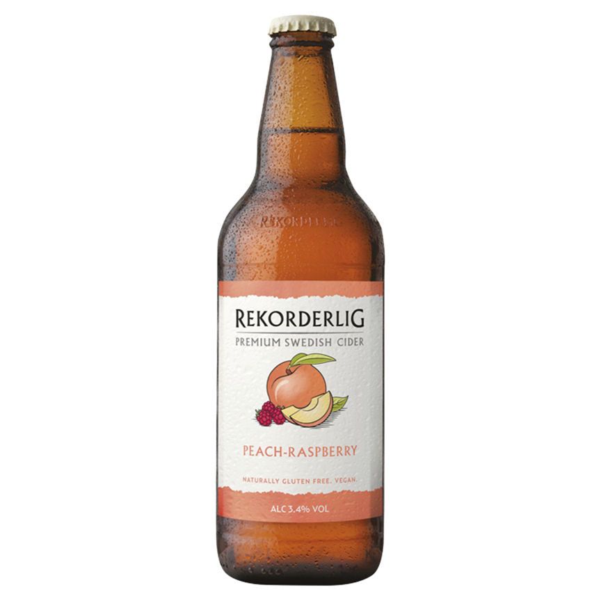 Rekorderlig Premium Swedish Cider Peach-Raspberry 500ml GOODS ASDA   