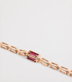 Suzanne Kalan rose gold and ruby large block chain bracelet, imported from the UK