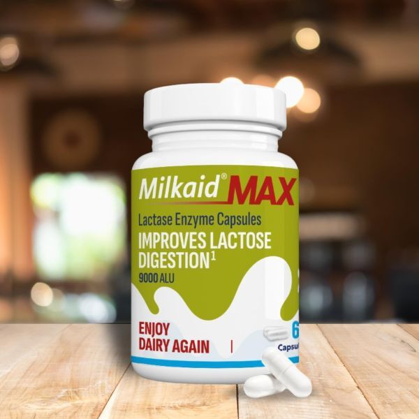 Milkaid Max lactose intolerance capsules 60 (British brand)