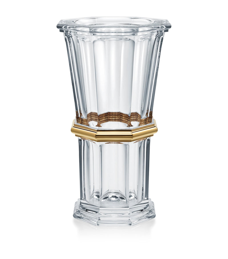 Baccarat Clear & Gold vase 32cm - British product