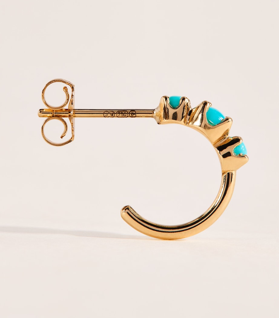 Jennifer Meyer mini turquoise hoop earrings 18k gold, UK version