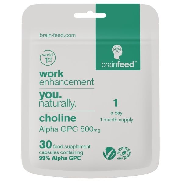 Brain Feed Alpha GPC Choline 500mg supplement, UK version