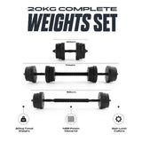 Phoenix Fitness 20kg weight set with steel plates - British product