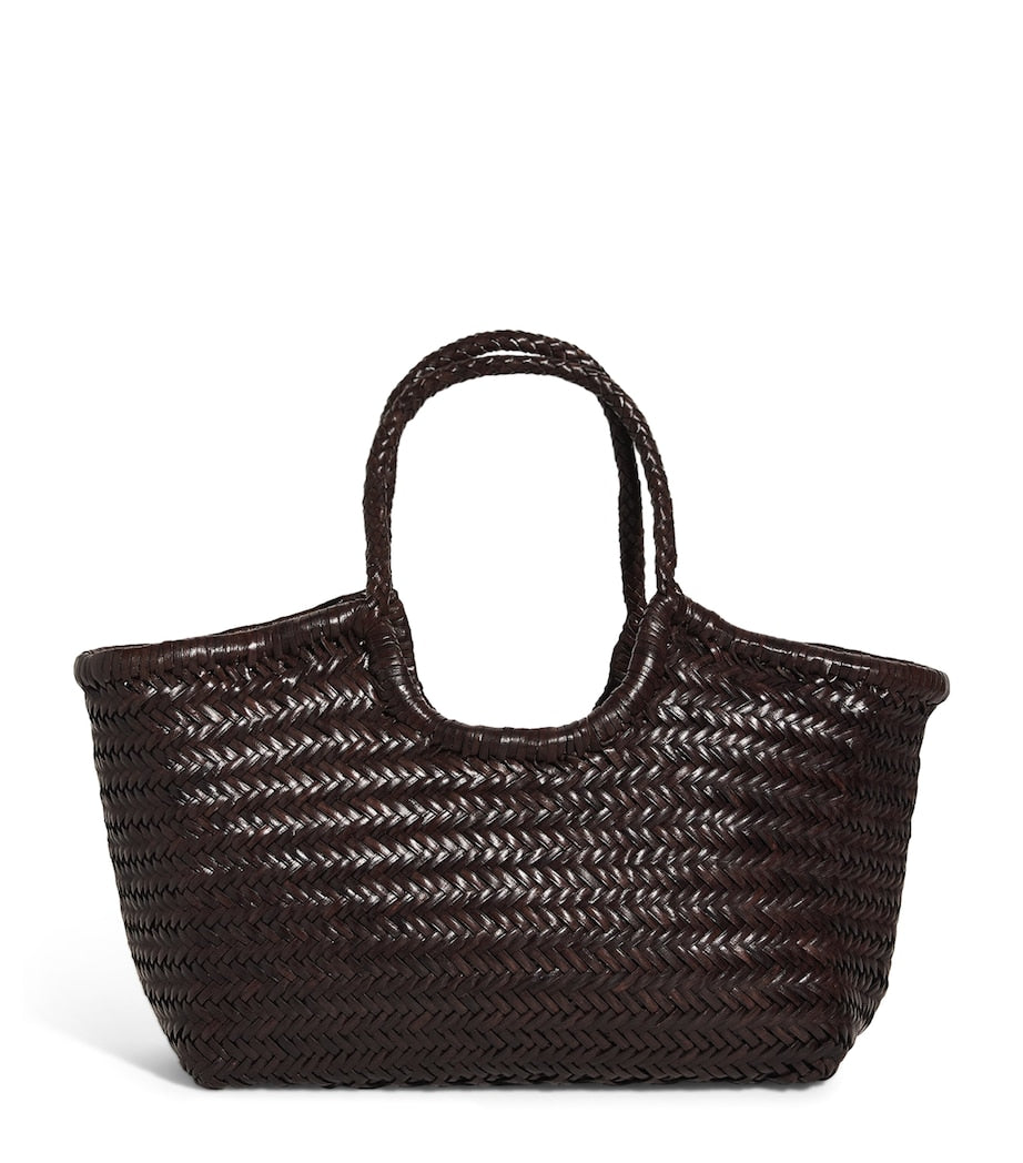 Dragon Diffusion large woven leather Nantucket tote bag (British brand)