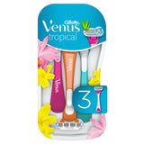 Gillette Venus Tropical Women's Disposable Razors x3 women's shaving Sainsburys   