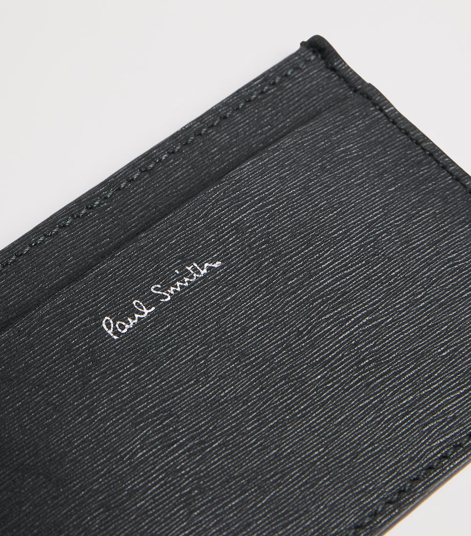 Paul Smith kortholder i skinn med Signature Stripe-fôr (britisk merke)