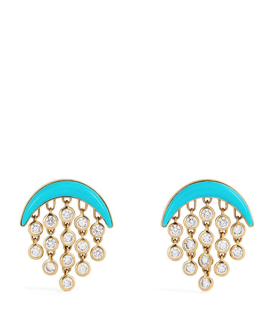 Emily P. Wheeler gold diamond drop earrings, imported from the UK