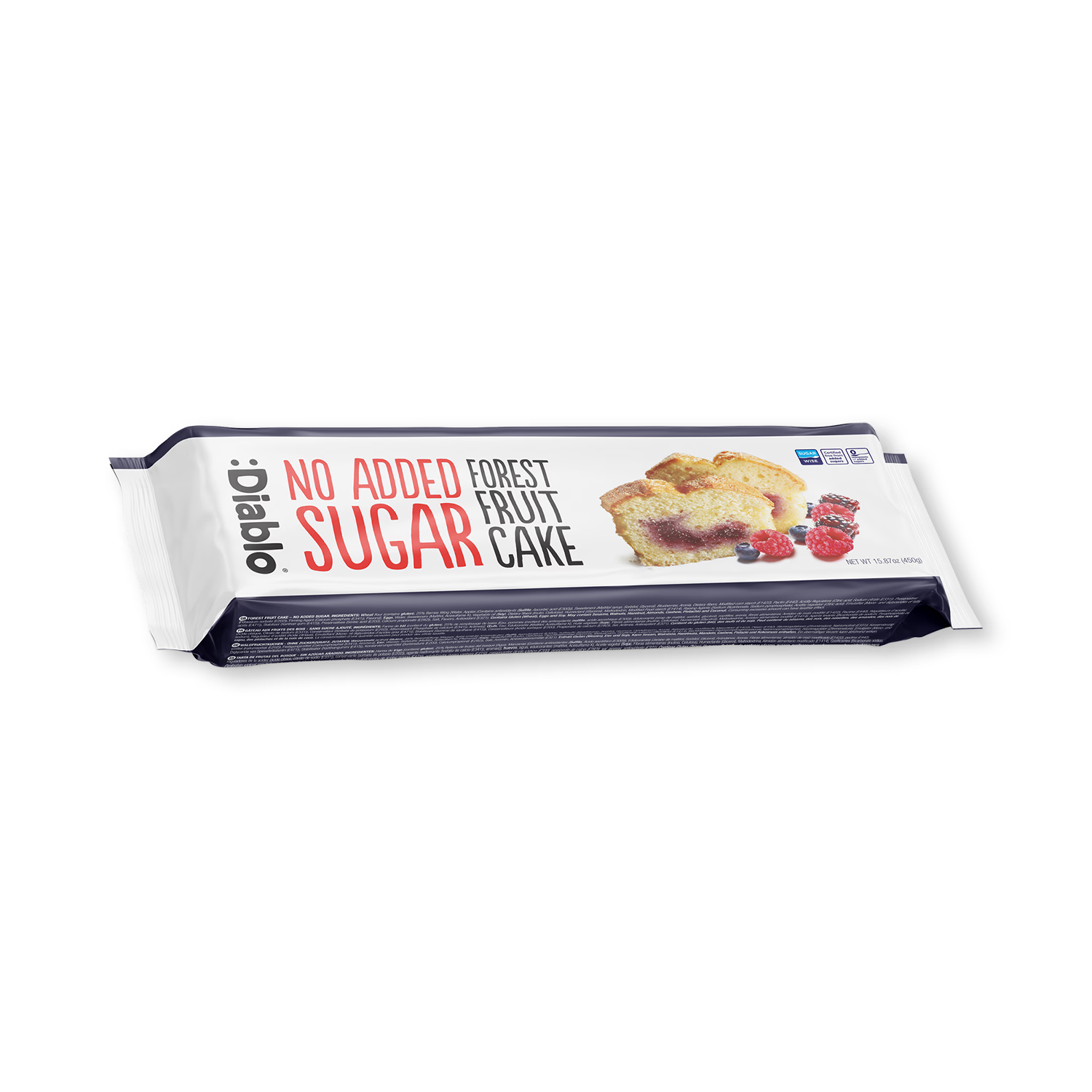 Diablo forest fruit cake no added sugar 450g (British brand)