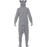Smiffys wolf costume hooded all-in-one grey, imported from the UK