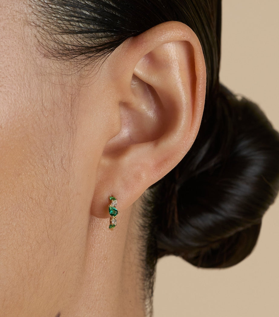 Astrid & Miyu marquise huggie earrings 14k gold (British brand)