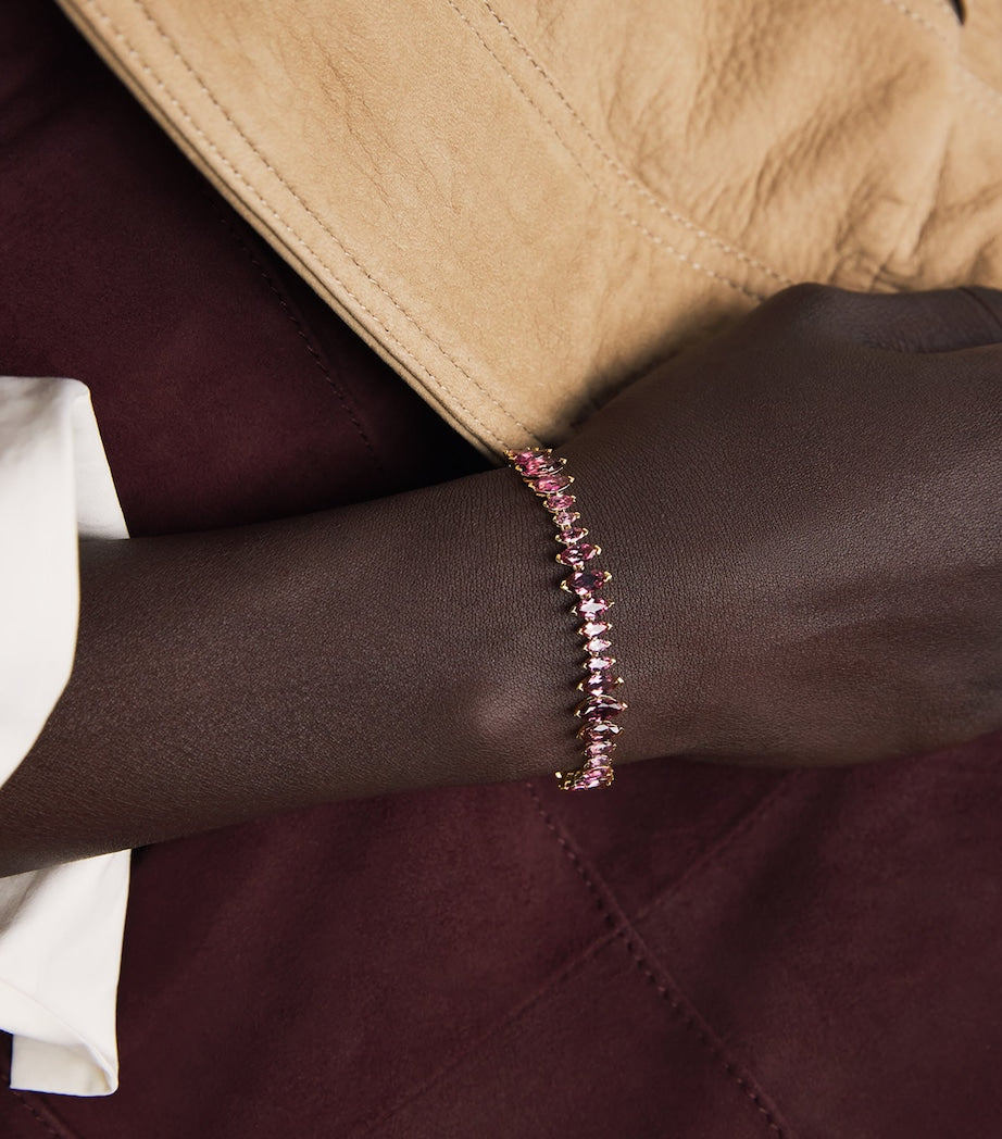 Emily P. Wheeler Arashi bracelet in yellow gold with pink sapphires - British product
