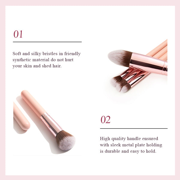 Livingandhome 10-piece makeup brush set pink (British brand)