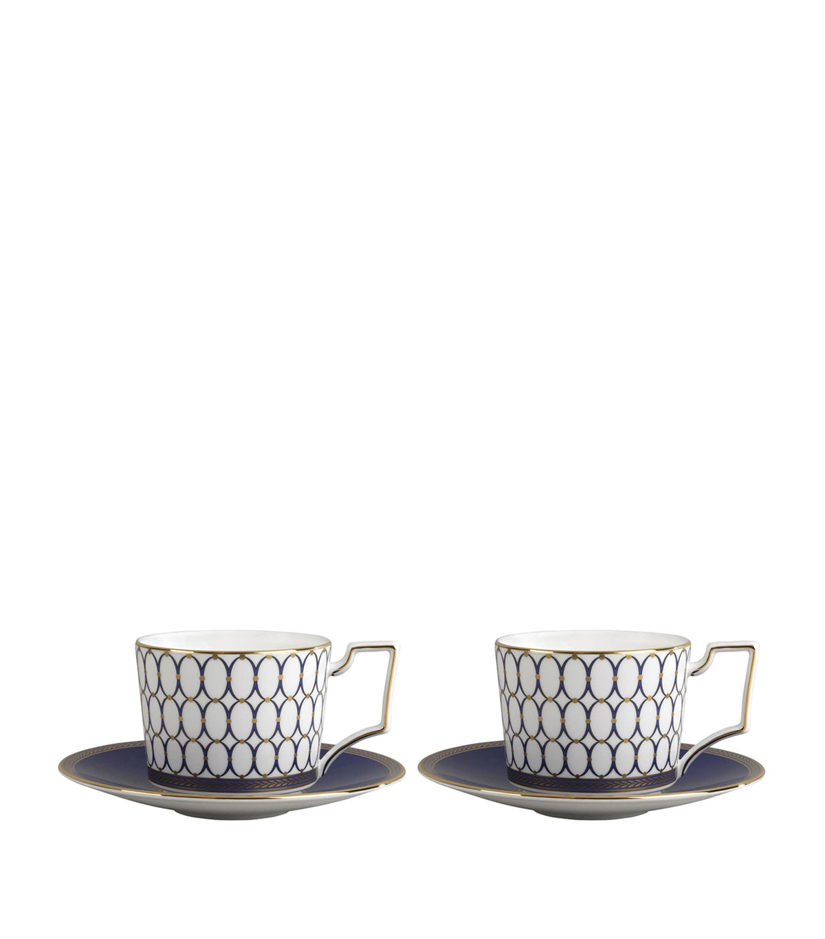 Wedgwood Renaissance Gold teacups and saucers set of 2 (British brand)