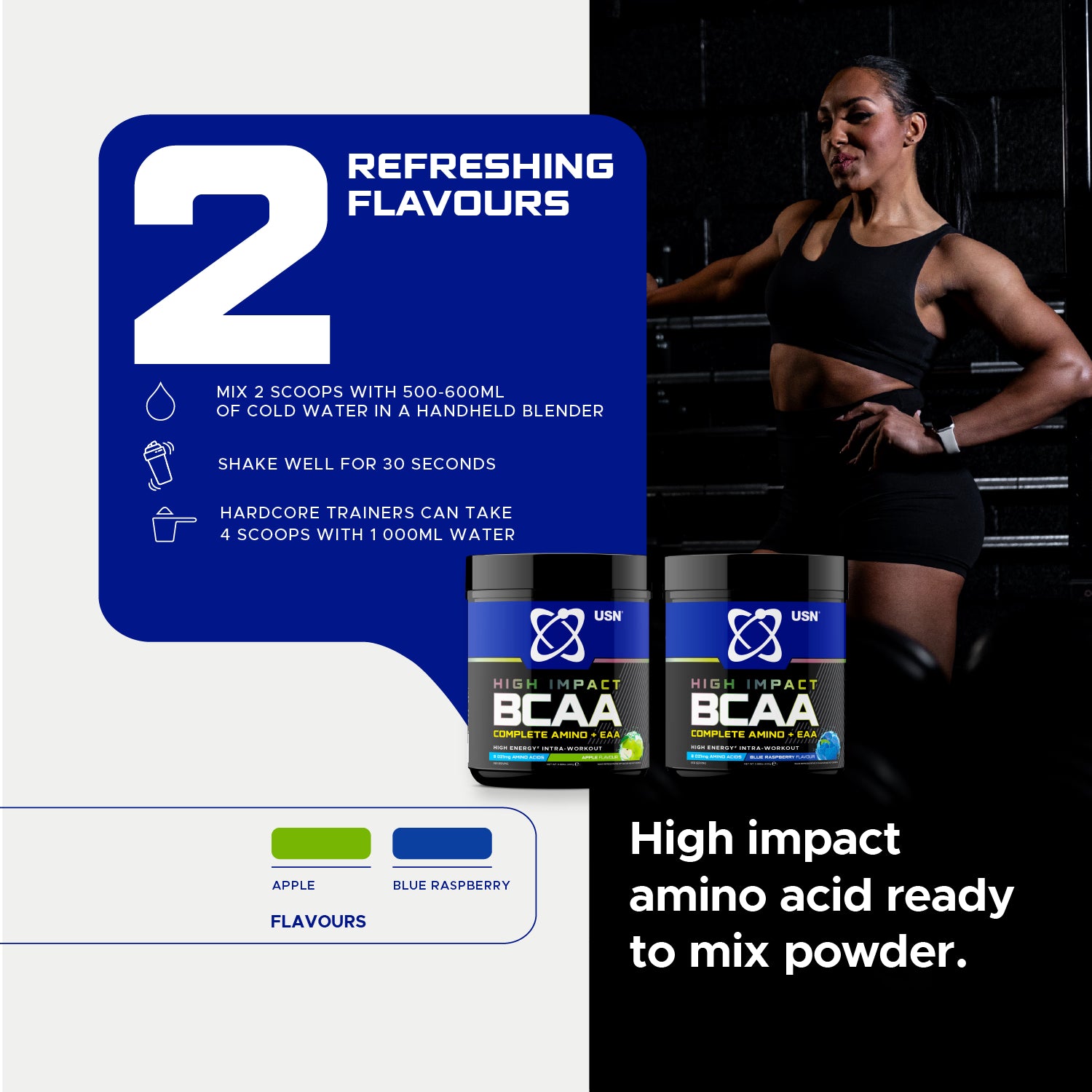 USN BCAA+EAA Apple 400g sports supplement (British brand)